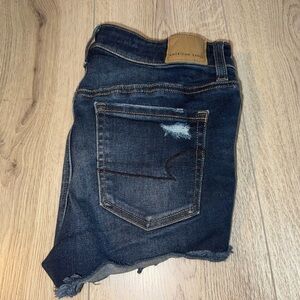 American Eagle outfitters Dark hi rise shortie Blue Denim Jean Shorts